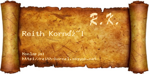 Reith Kornél névjegykártya