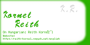 kornel reith business card